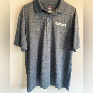 Raiders heathered dark grey polo. Like new. Men’s size large